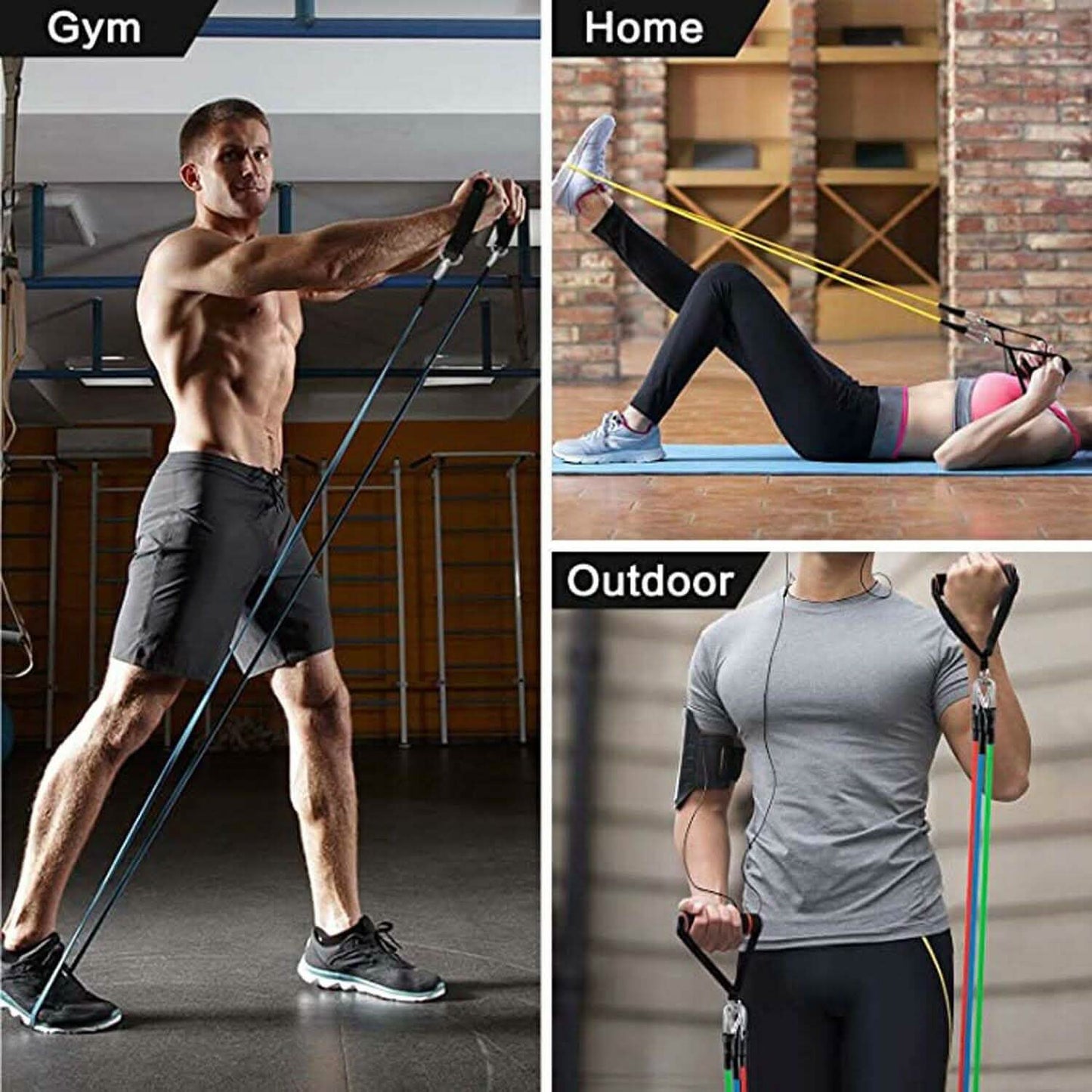 11-Piece Set: Gym Pull Rope Exercise Resistance Bands DailySale