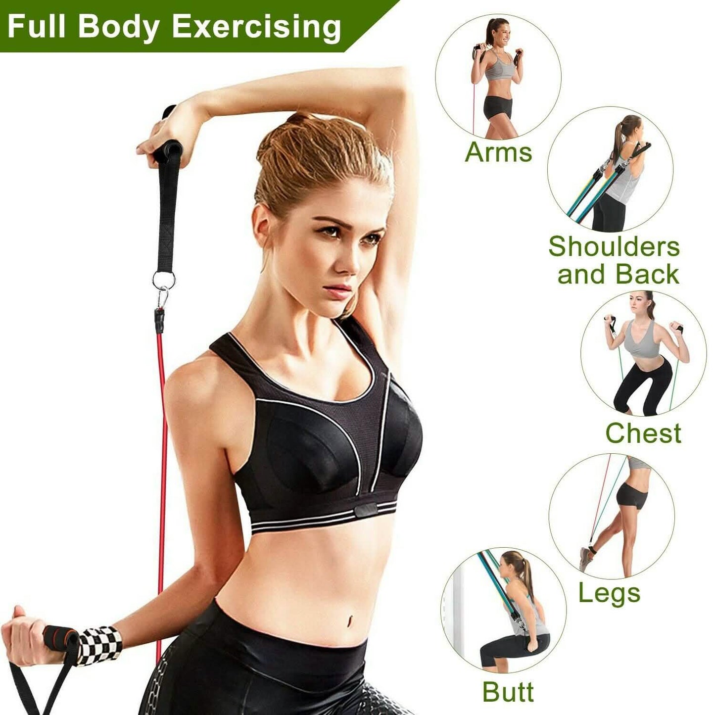 11-Piece Set: Resistance Bands Set Fitness DailySale