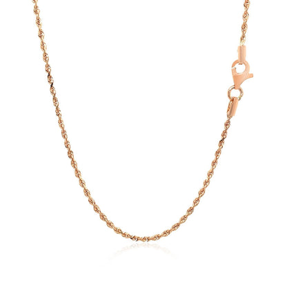 14k Rose Gold Solid Diamond Cut Rope Chain 1.5mm Bids.com