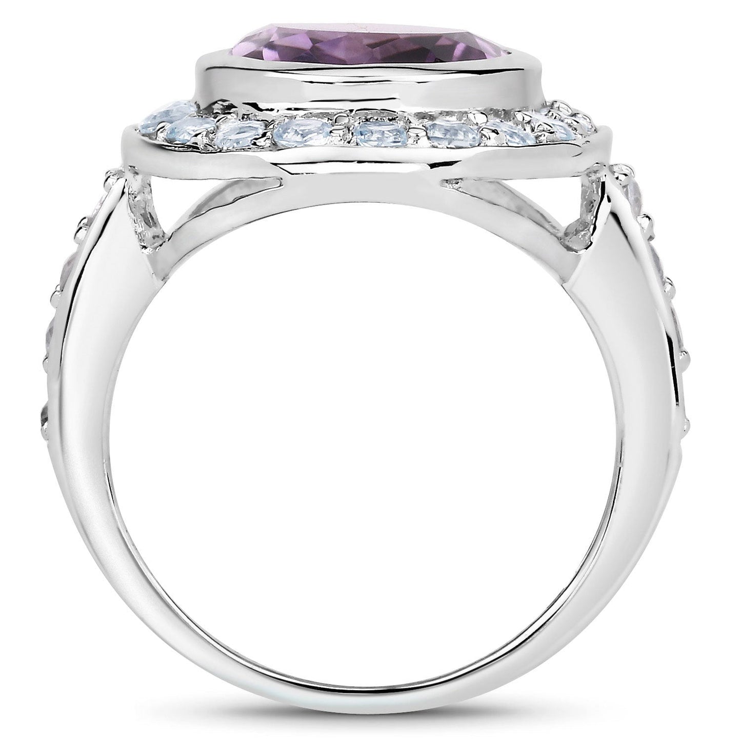 4.77 Carat Genuine Amethyst and Blue Topaz .925 Sterling Silver Ring Bids.com