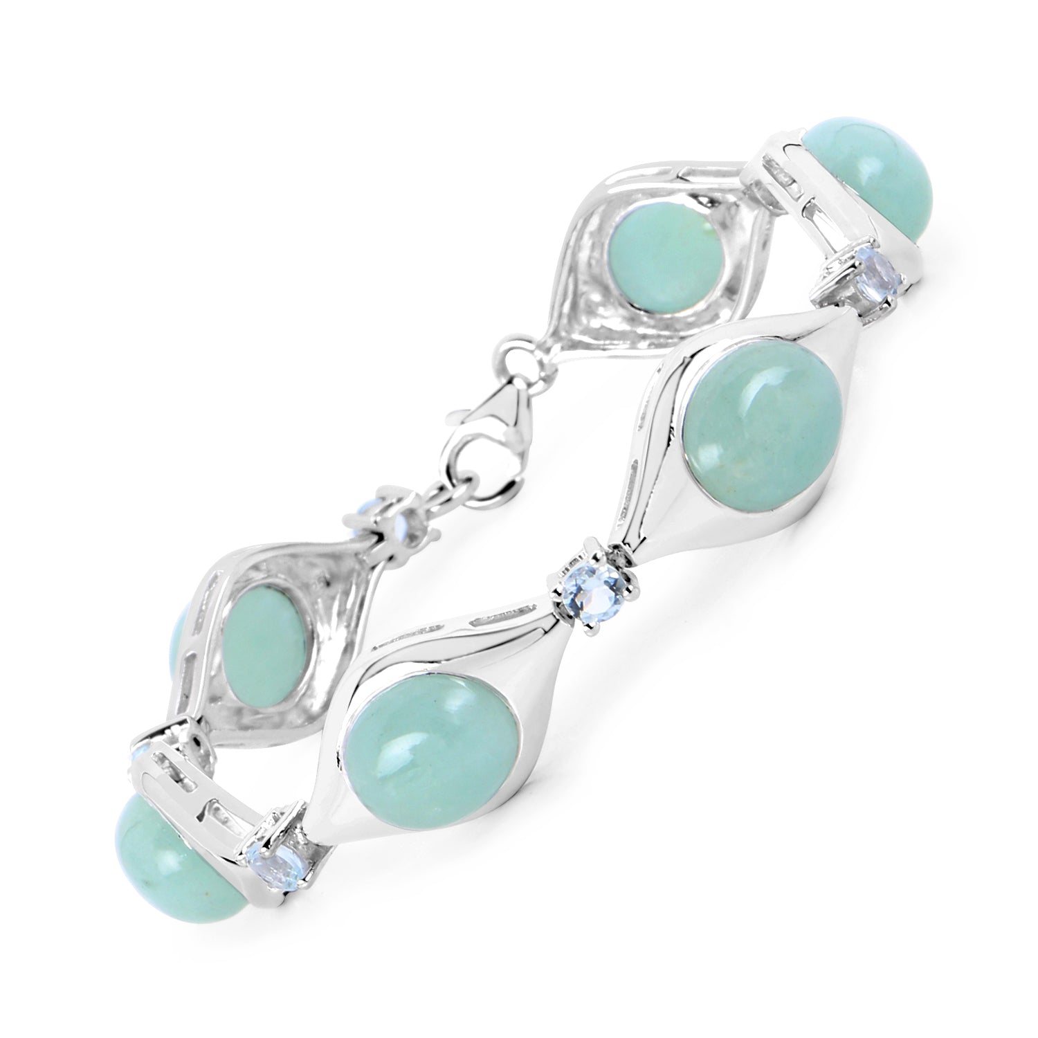 39.72 Carat Genuine Aquamarine .925 Sterling Silver Bracelet Bids.com