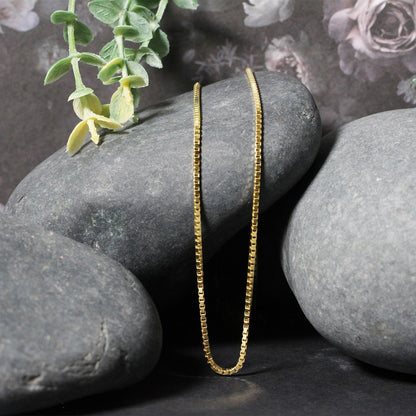18k Yellow Gold Classic Box Chain (1.40 mm) Bids.com