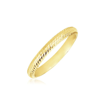 14k Yellow Gold Textured Comfort Fit Wedding Band Bids.com