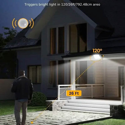 113 LED Cool White Floodlights Solar Motion Sensor Lights DailySale