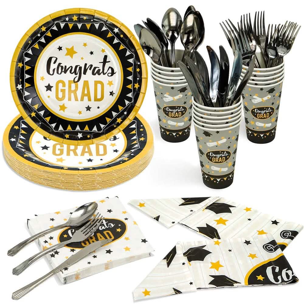 114-Piece Set: Table Cover Cup Plate Napkin Silverware DailySale