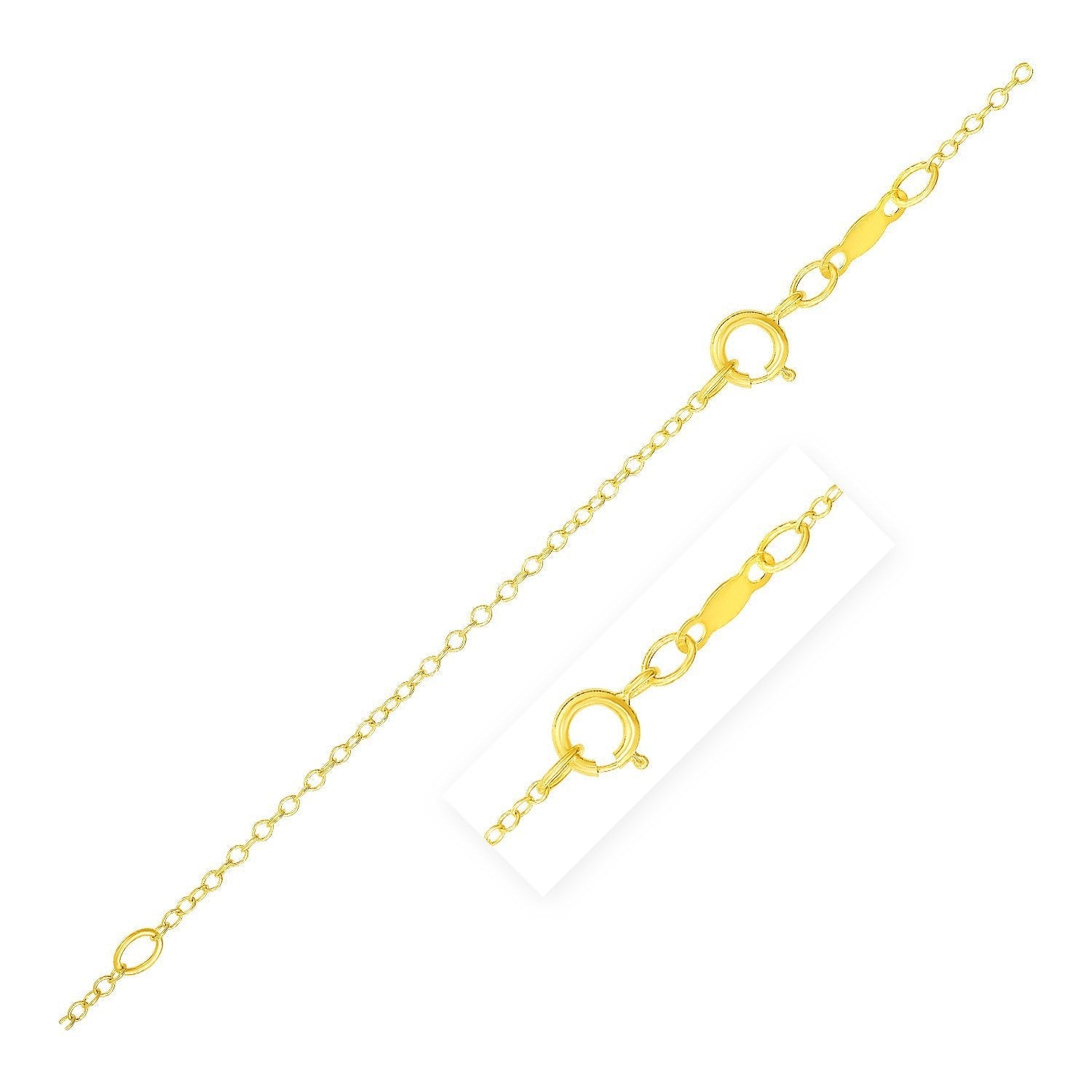 Extendable Cable Chain in 14k Yellow Gold (1.2mm) Bids.com