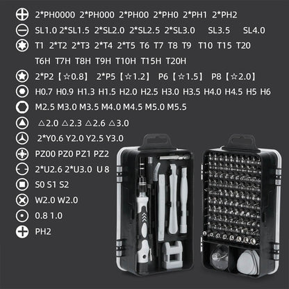 115-in-1 Magnetic Screwdriver Repair Tool Set DailySale