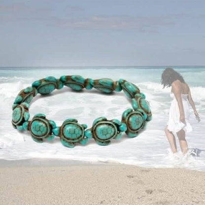 Handmade Turquoise Hawaiian Sea Turtles Bracelet - Turquoise DailySale