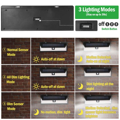 118 LEDs Solar Wall Light Outdoor Motion Sensor Lamp DailySale