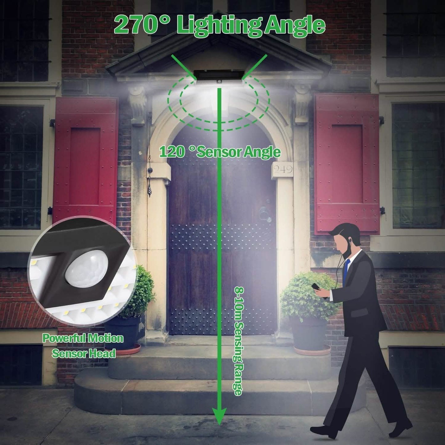 118 LEDs Solar Wall Light Outdoor Motion Sensor Lamp DailySale