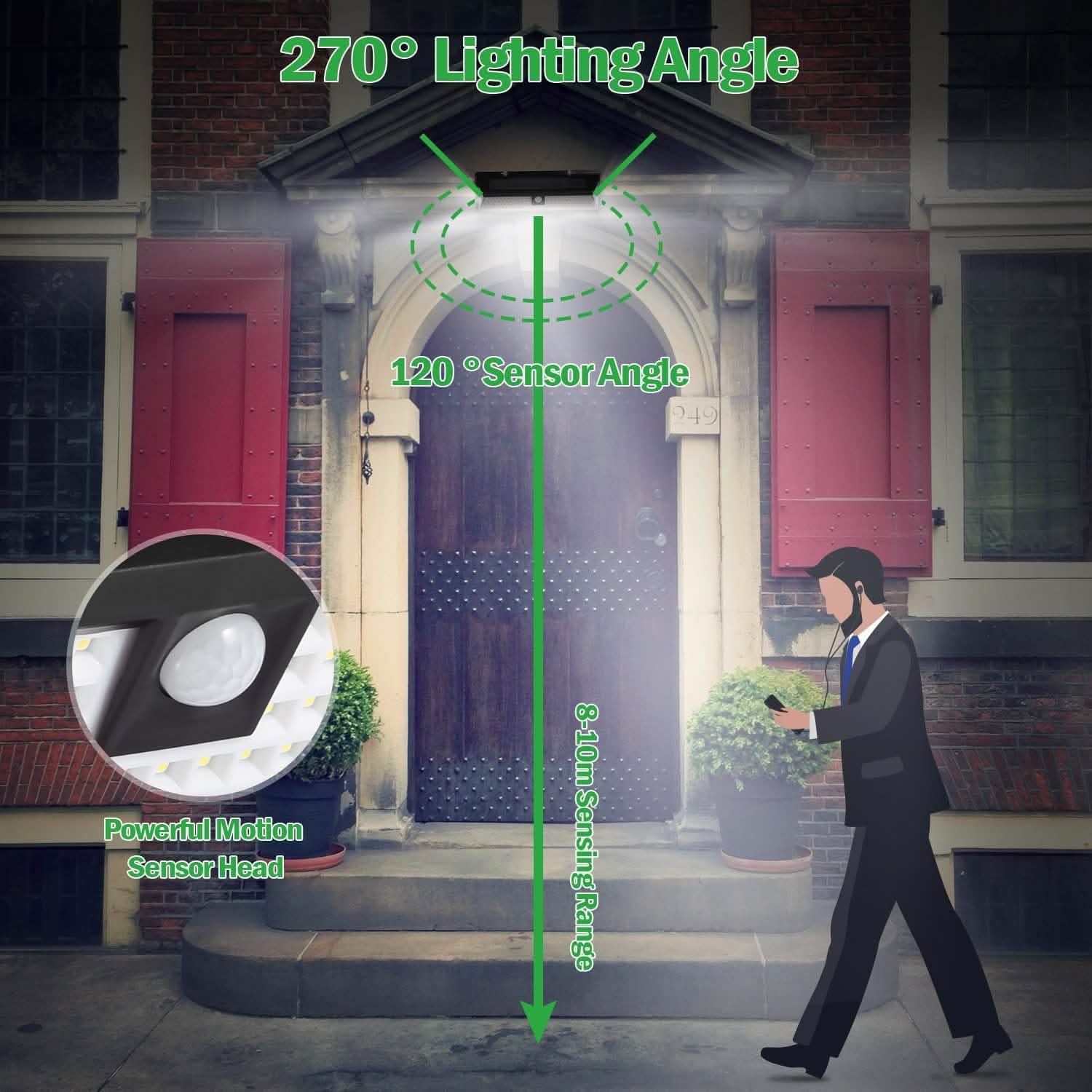 118 LEDs Solar Wall Light Outdoor Motion Sensor Lamp DailySale