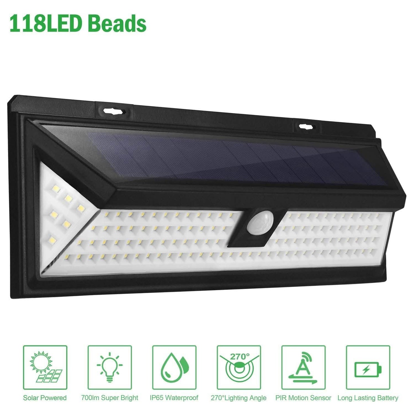 118 LEDs Solar Wall Light Outdoor Motion Sensor Lamp DailySale
