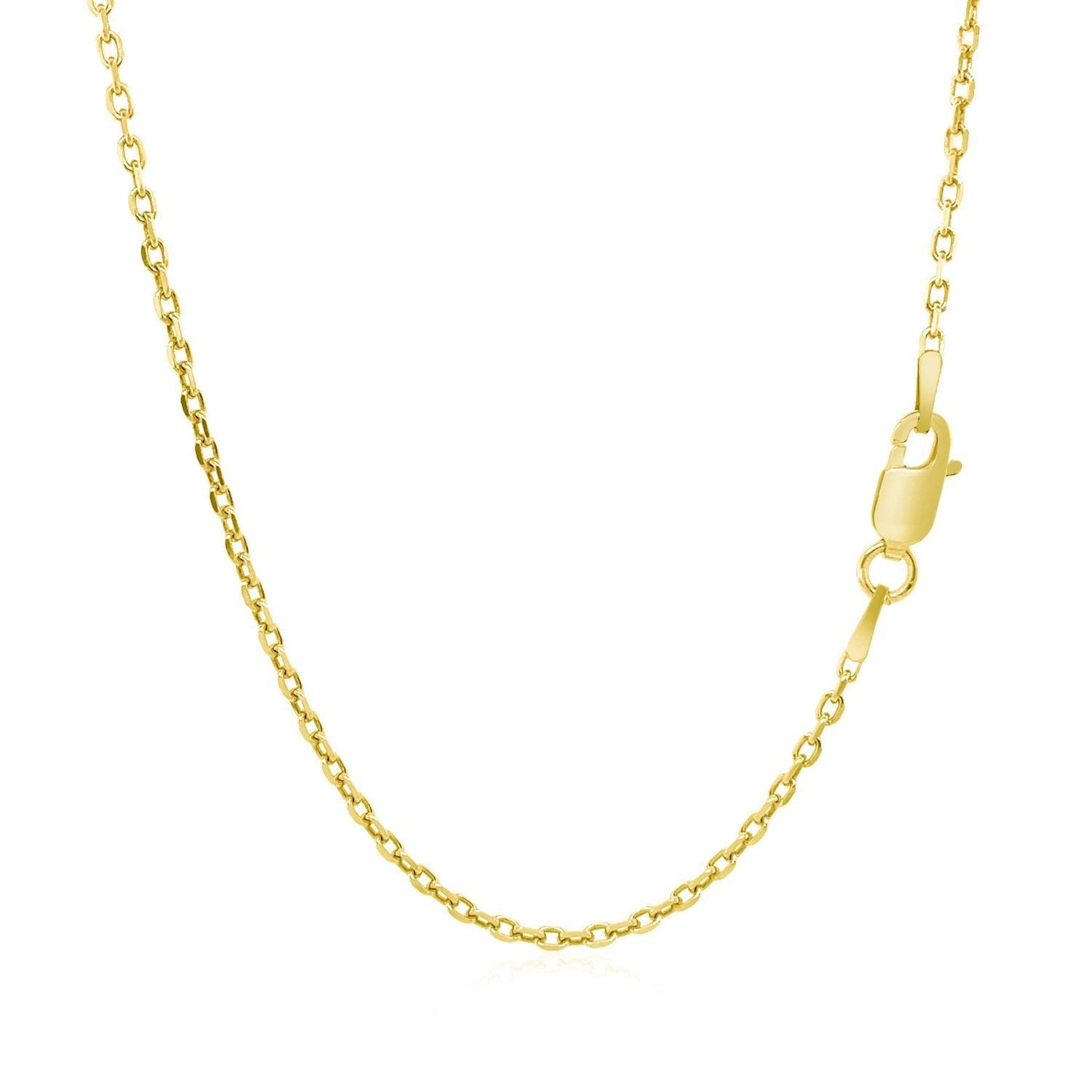 14k Yellow Gold Diamond Cut Cable Link Chain (1.50 mm) Bids.com