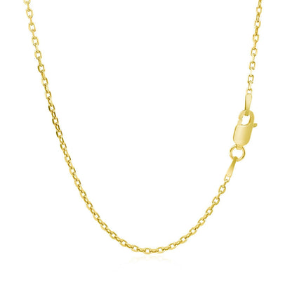 14k Yellow Gold Diamond Cut Cable Link Chain (1.50 mm) Bids.com