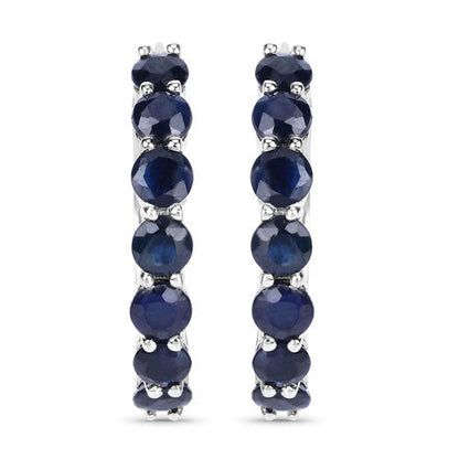 2.66 Carat Genuine Blue Sapphire .925 Sterling Silver Earrings Bids.com