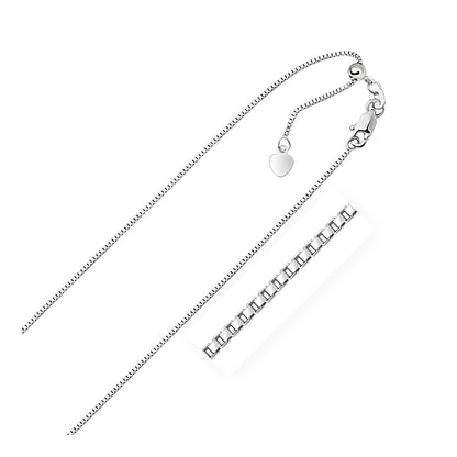 10k White Gold Adjustable Box Chain 0.85mm Bids.com
