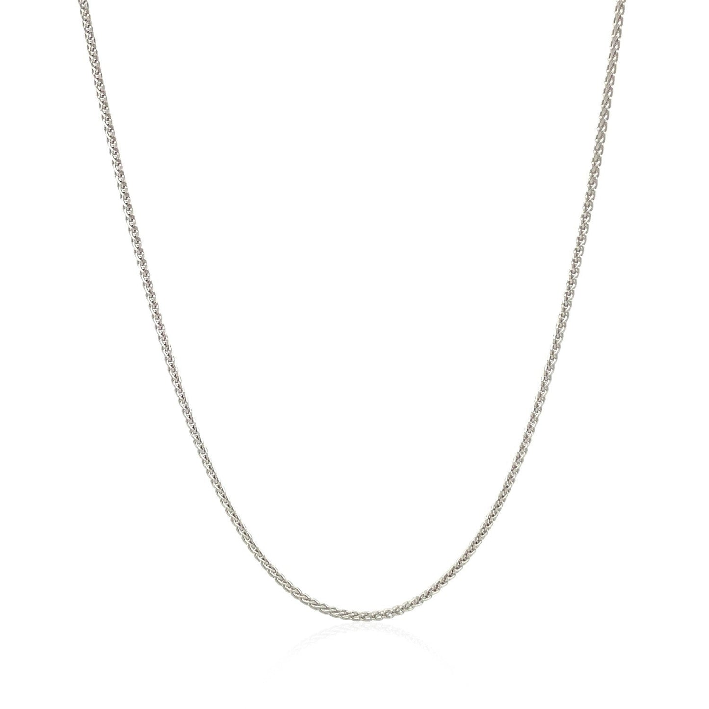 14k White Gold Round Wheat Chain 1.0mm Bids.com