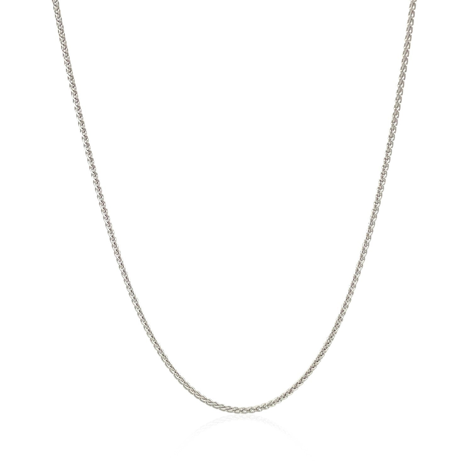14k White Gold Round Wheat Chain 1.0mm Bids.com