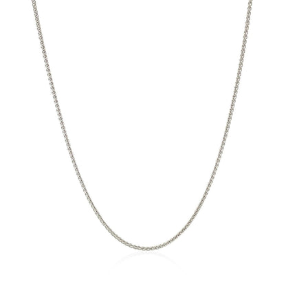 14k White Gold Round Wheat Chain 1.0mm Bids.com