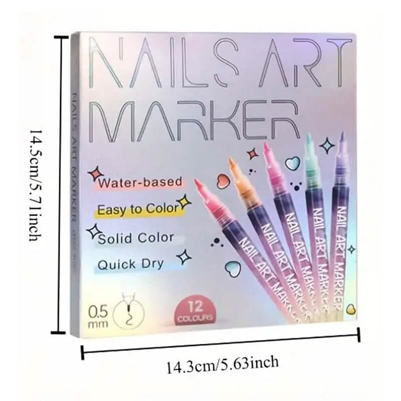 12-Color Nail Art Pen Set Quick Dry Acrylic Paint Markers DailySale