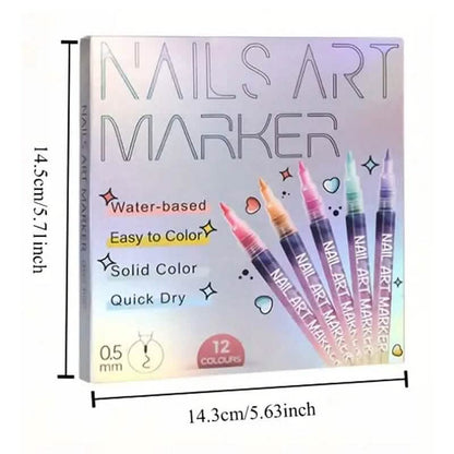 12-Color Nail Art Pen Set Quick Dry Acrylic Paint Markers DailySale