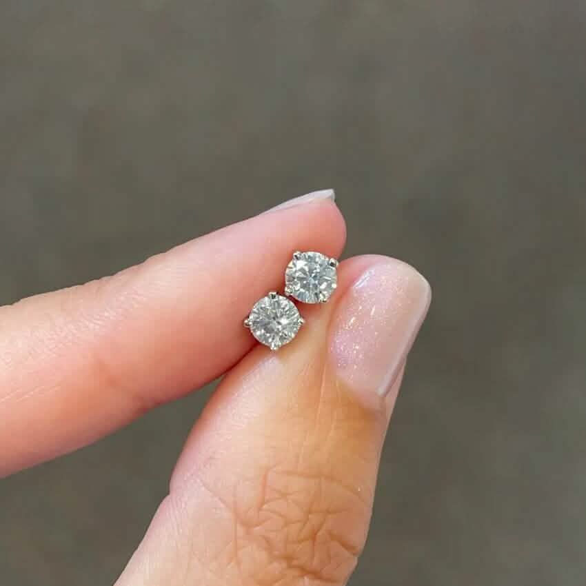 1/2 Ct TW Real Natural Round-Cut Diamond Solitaire 14K Gold Stud Earrings DailySale