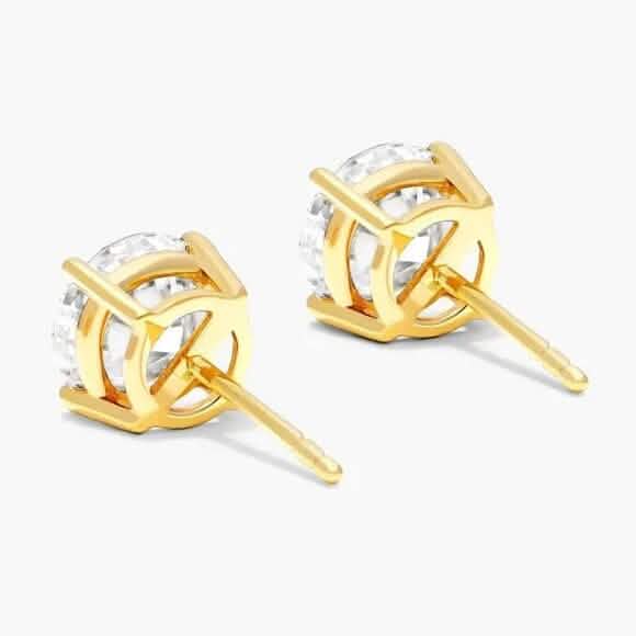 1/2 Ct TW Real Natural Round-Cut Diamond Solitaire 14K Gold Stud Earrings DailySale