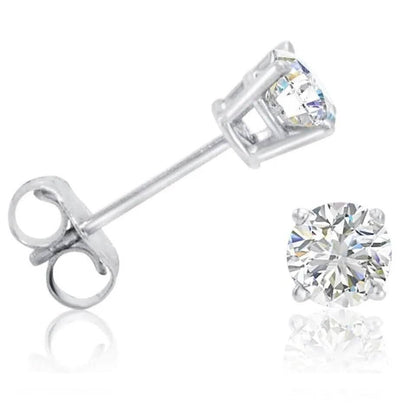 1/2 Ct TW Real Natural Round-Cut Diamond Solitaire 14K Gold Stud Earrings DailySale