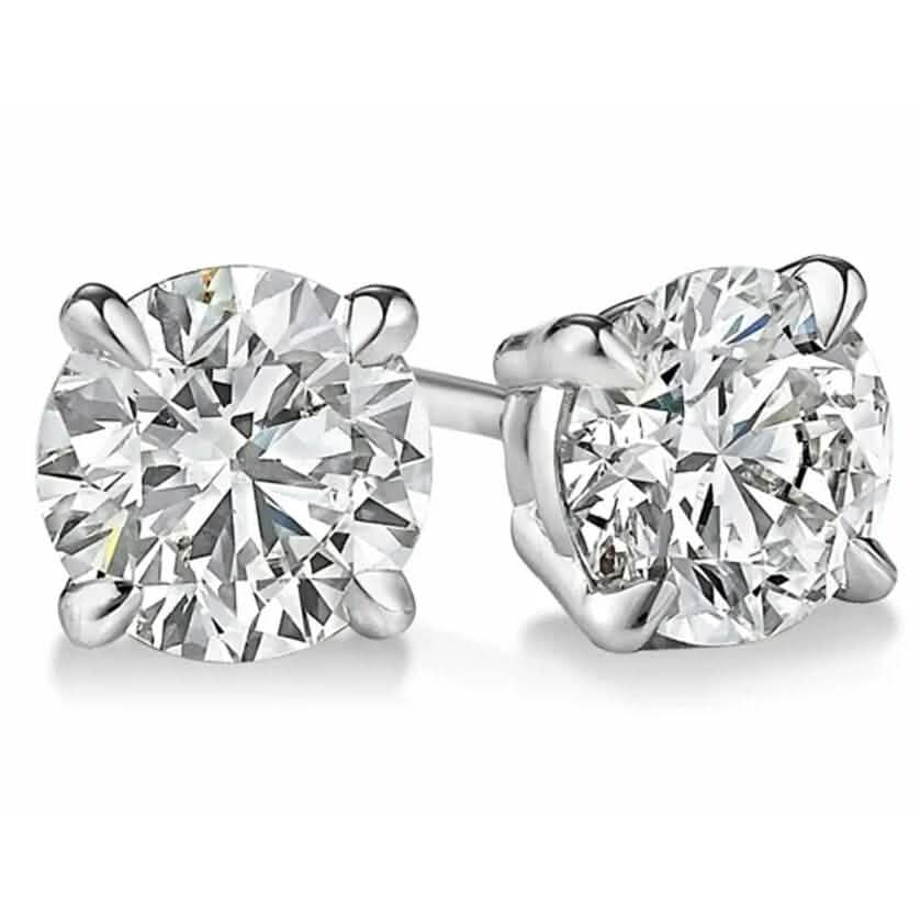 1/2 Ct TW Real Natural Round-Cut Diamond Solitaire 14K Gold Stud Earrings DailySale