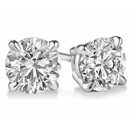 1/2 Ct TW Real Natural Round-Cut Diamond Solitaire 14K Gold Stud Earrings DailySale