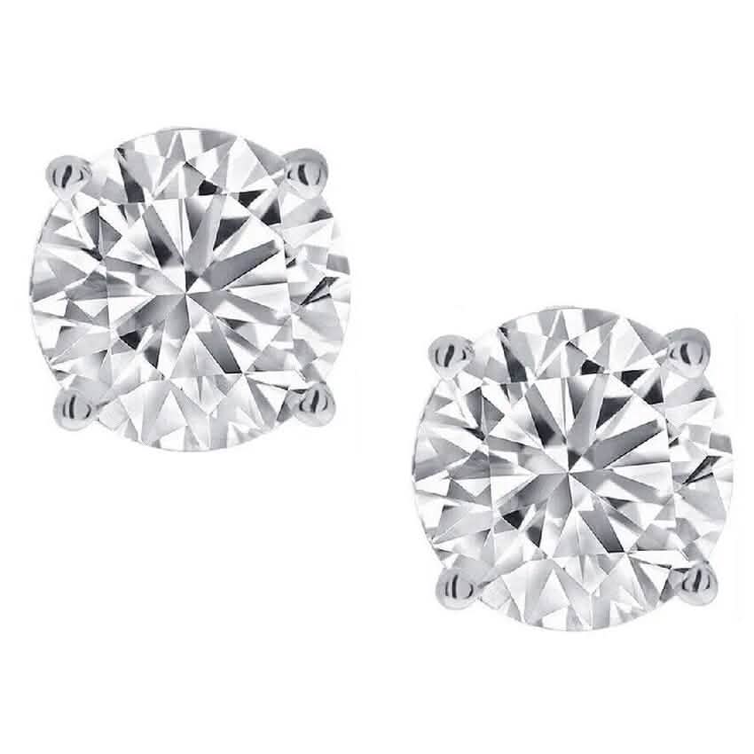 1/2 Ct TW Real Natural Round-Cut Diamond Solitaire 14K Gold Stud Earrings DailySale