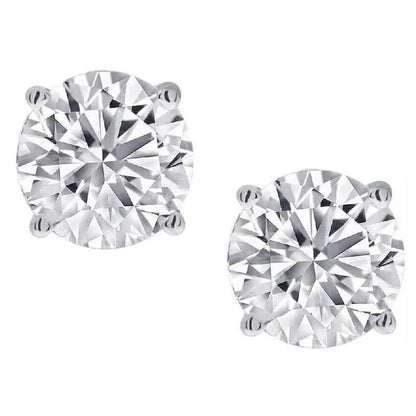 1/2 Ct TW Real Natural Round-Cut Diamond Solitaire 14K Gold Stud Earrings DailySale
