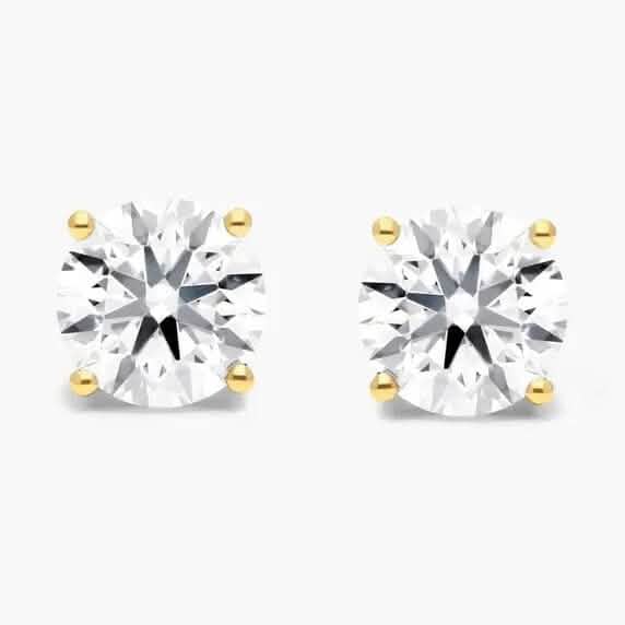 1/2 Ct TW Real Natural Round-Cut Diamond Solitaire 14K Gold Stud Earrings DailySale