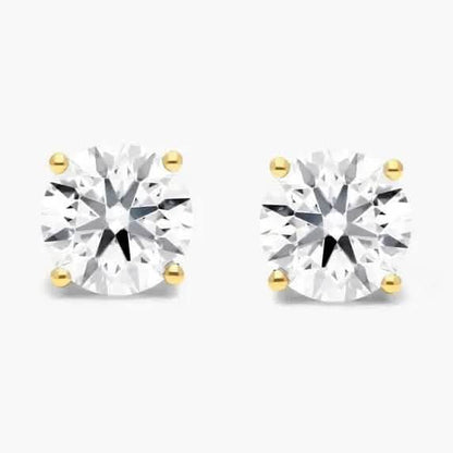 1/2 Ct TW Real Natural Round-Cut Diamond Solitaire 14K Gold Stud Earrings DailySale