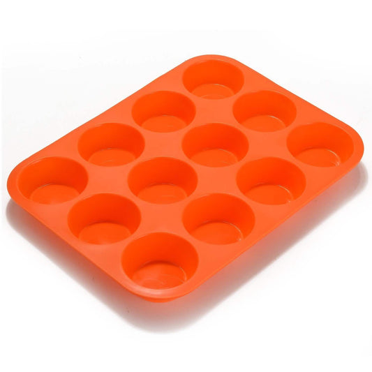 12 Cup Non-Stick Cupcakes Muffin Baking Pan Silicone Mold DailySale