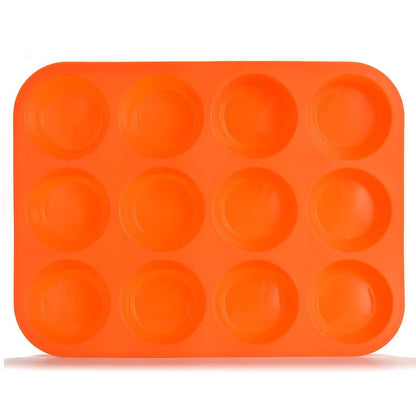 12 Cup Non-Stick Cupcakes Muffin Baking Pan Silicone Mold DailySale