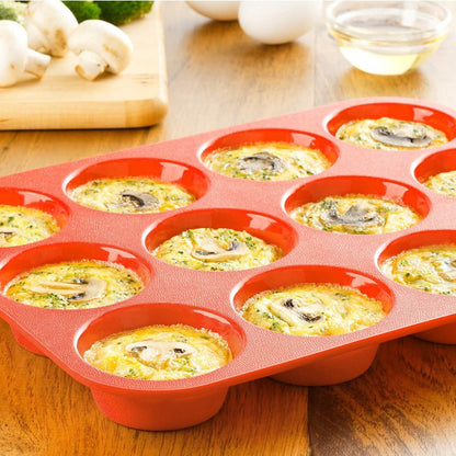 12 Cup Non-Stick Cupcakes Muffin Baking Pan Silicone Mold DailySale