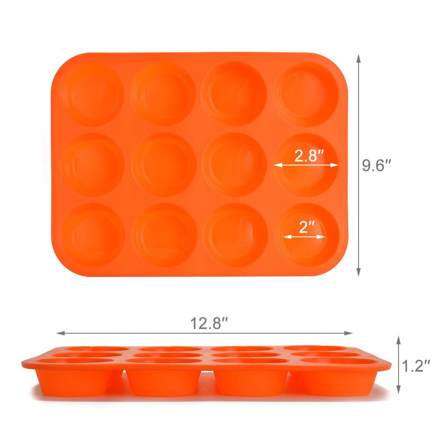 12 Cup Non-Stick Cupcakes Muffin Baking Pan Silicone Mold DailySale