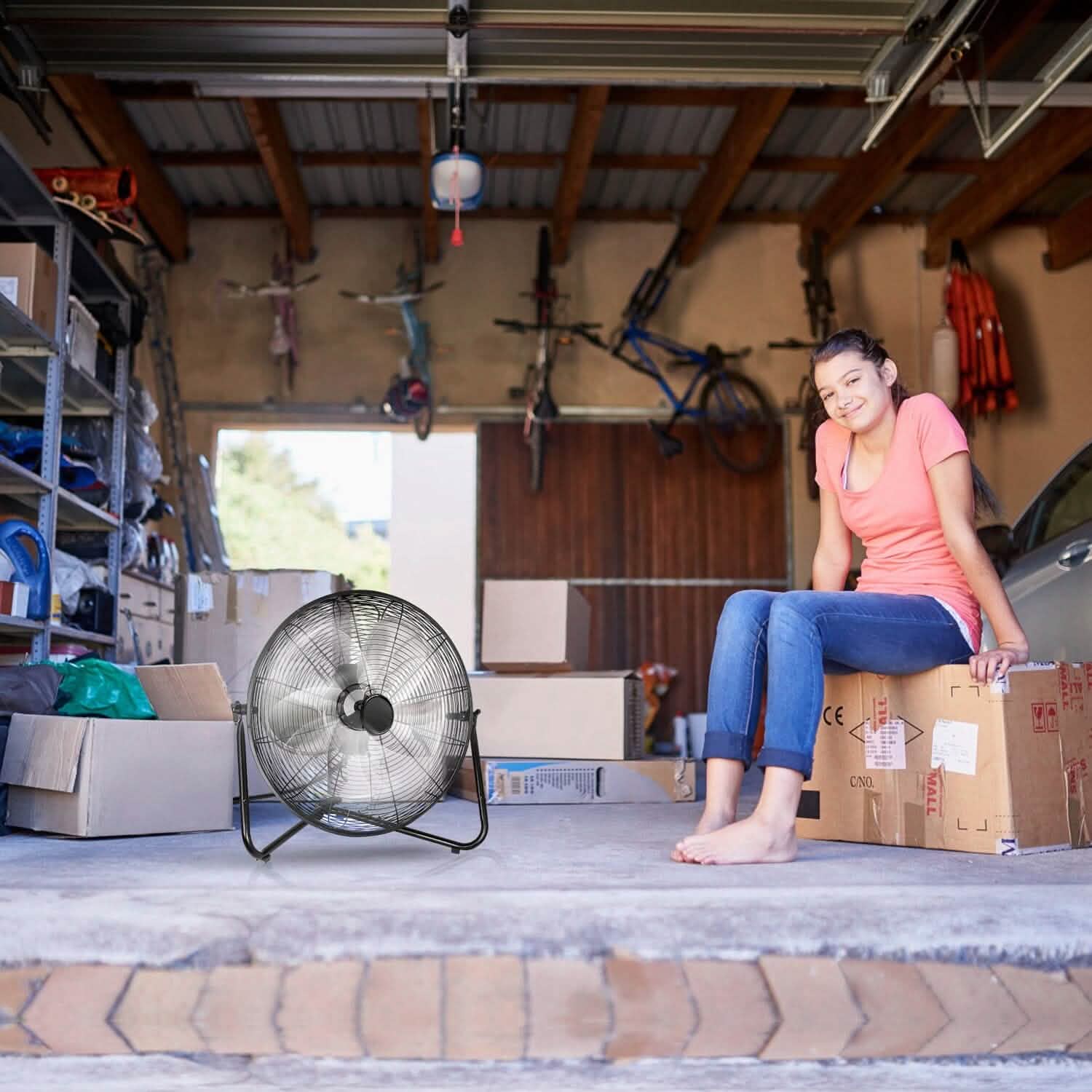 12" Floor Fan Copper Motor High-Velocity with 3 Adjustable Speeds DailySale
