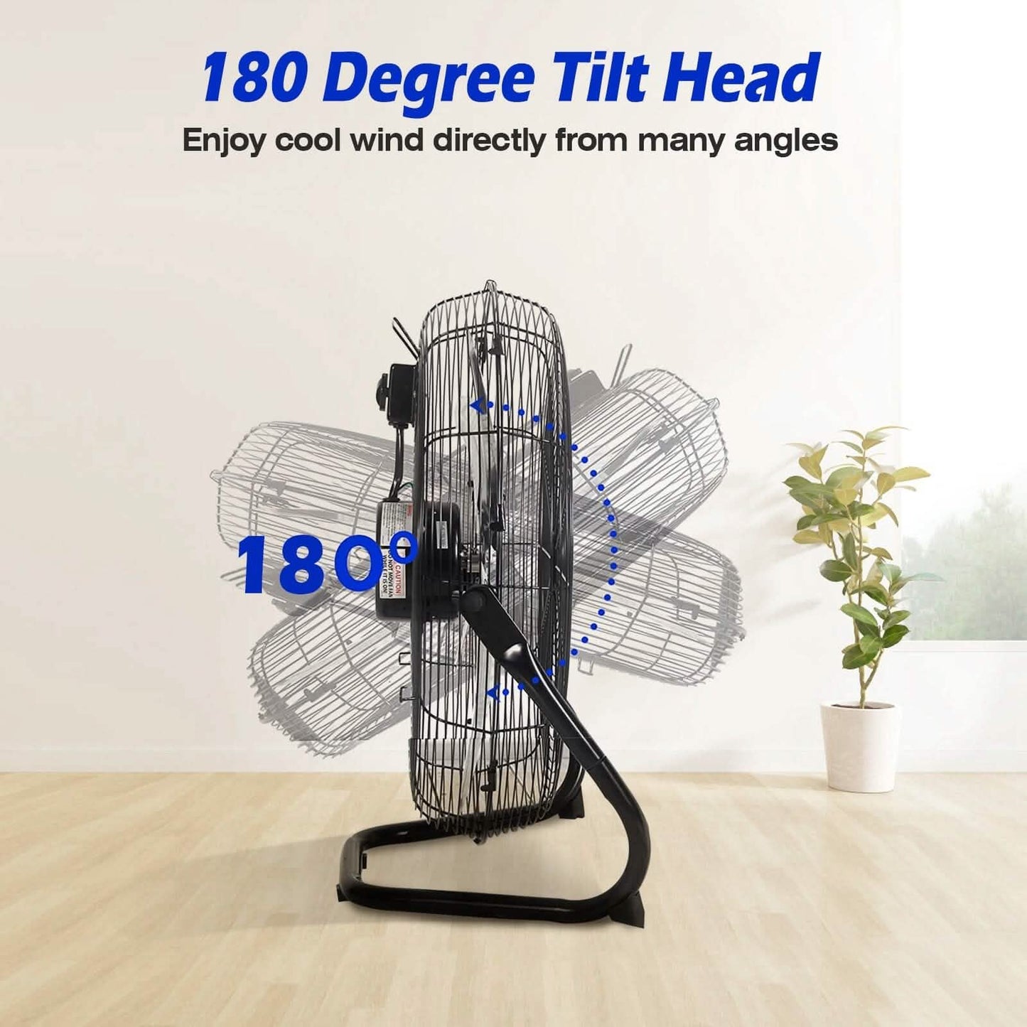 12" Floor Fan Copper Motor High-Velocity with 3 Adjustable Speeds DailySale