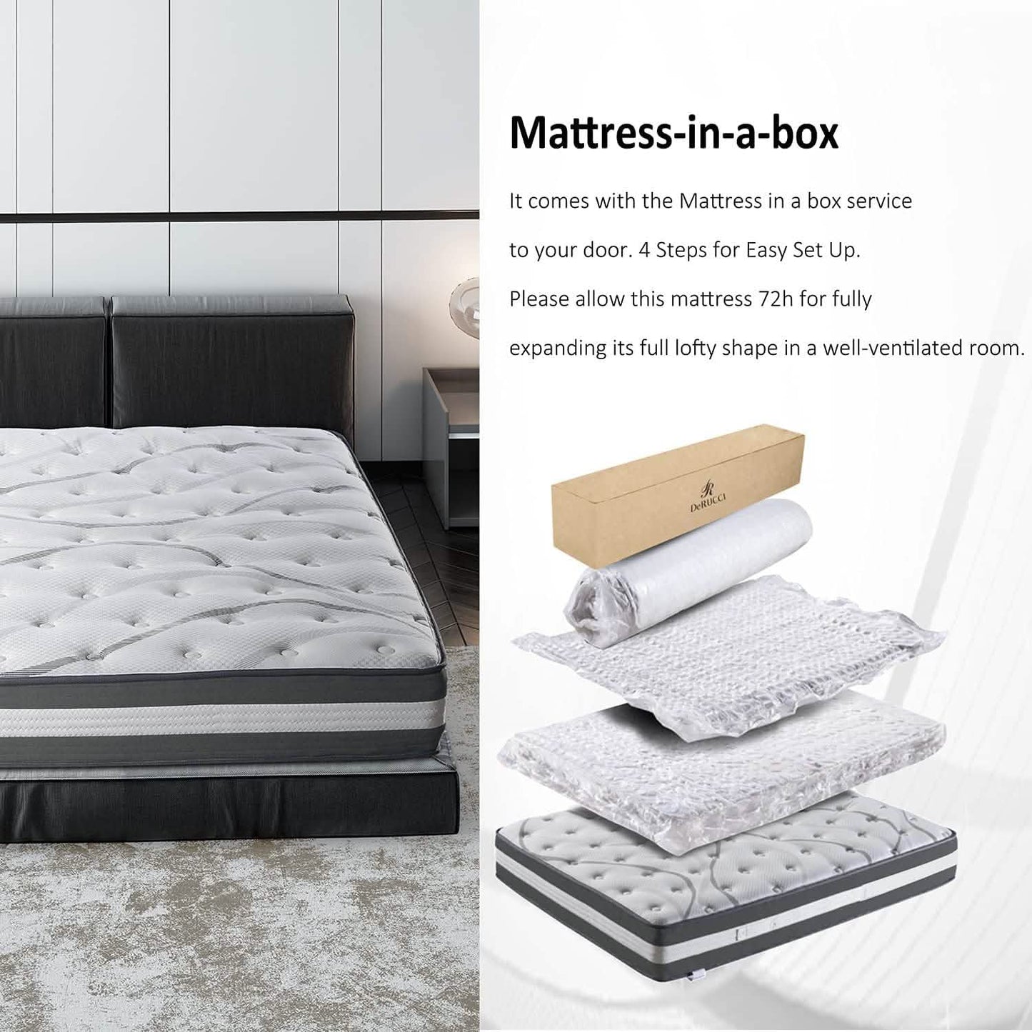 12" Hybrid Pocket Spring Mattress DailySale