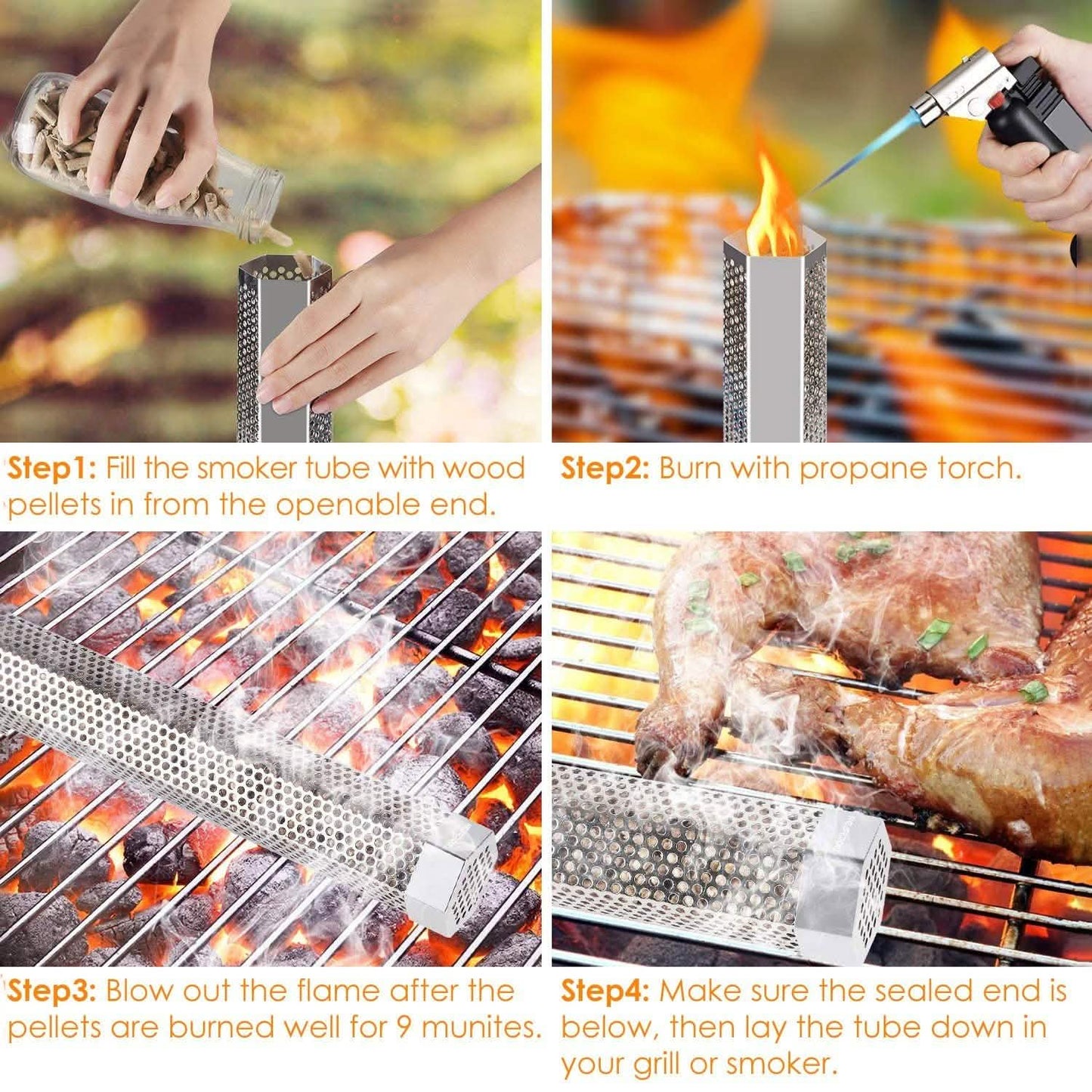12-Inch Stainless Steel BBQ Grill Smoker Tube DailySale