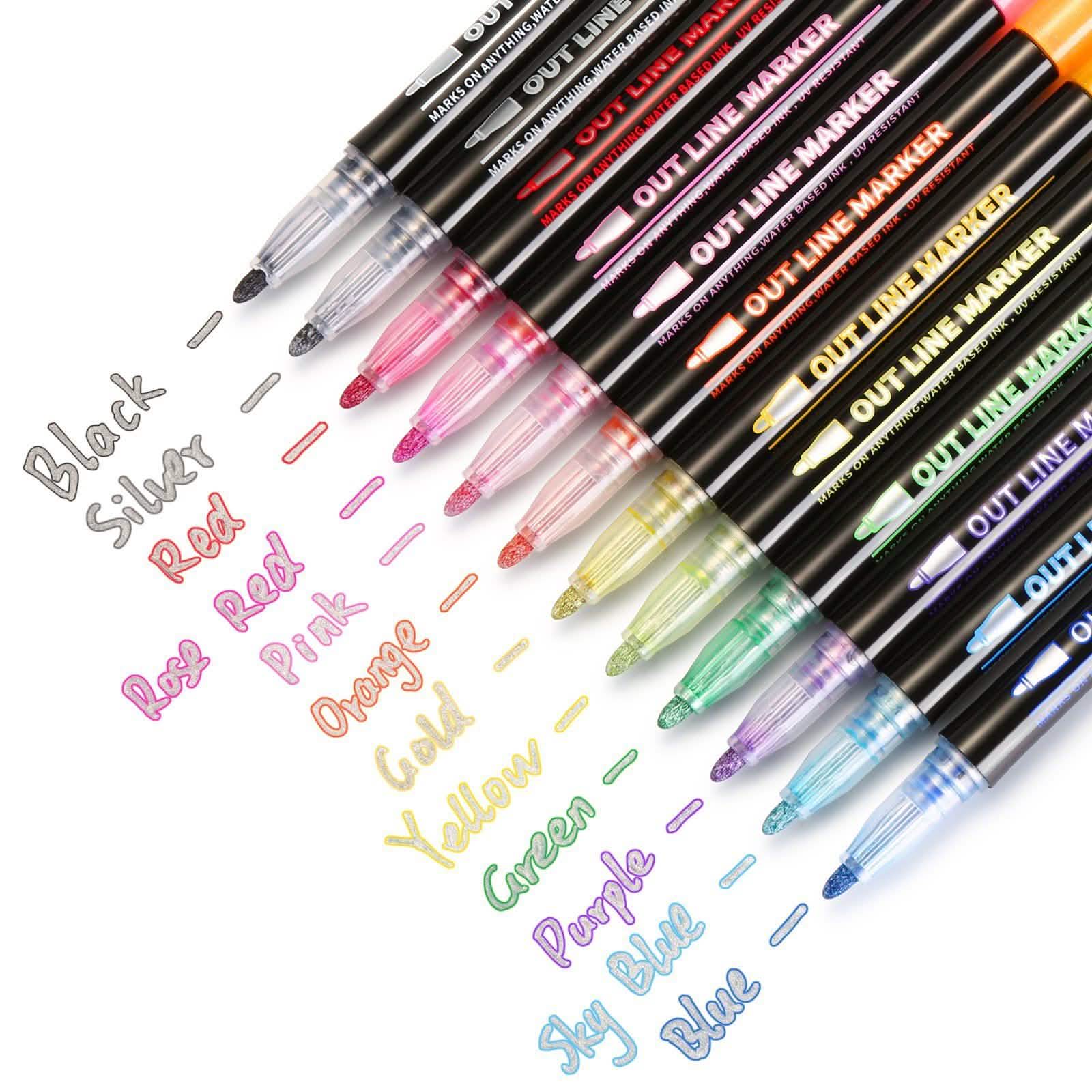 12-Pack: AGPtEK Double Line Outline Pen DailySale