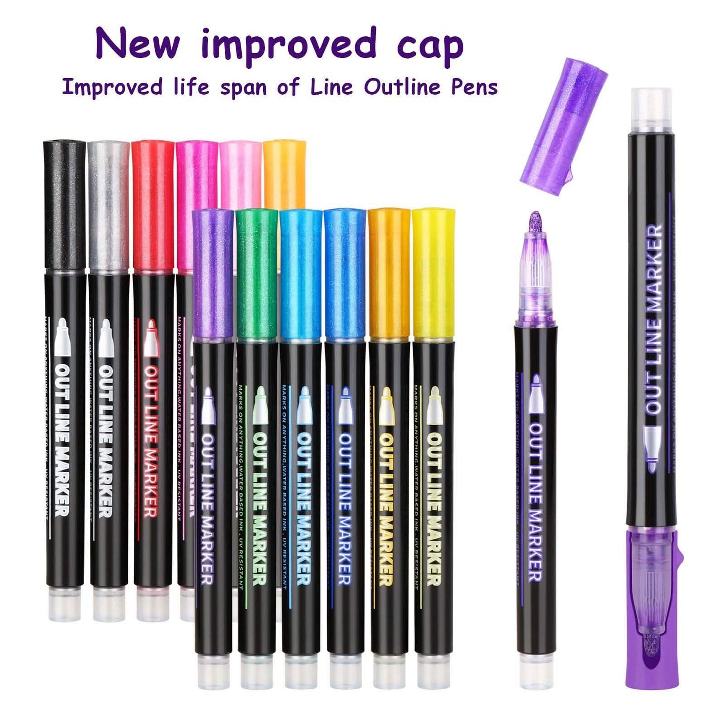 12-Pack: AGPtEK Double Line Outline Pen DailySale