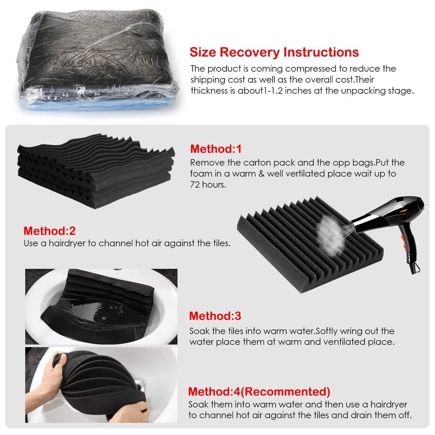 12-Pack: AGPtEK Soundproof Foams Acoustic Sound Panels DailySale