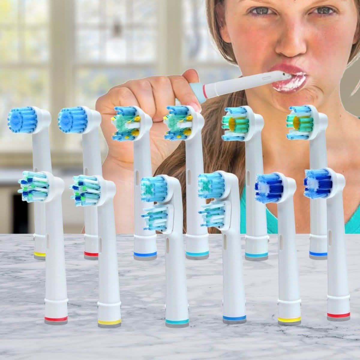 12-Pack: Assorted Clean Replacement Electric Toothbrush Heads DailySale