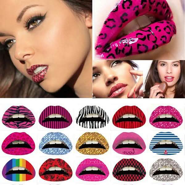 12-Pack: Colorful Temporary Lip Tattoo Set DailySale