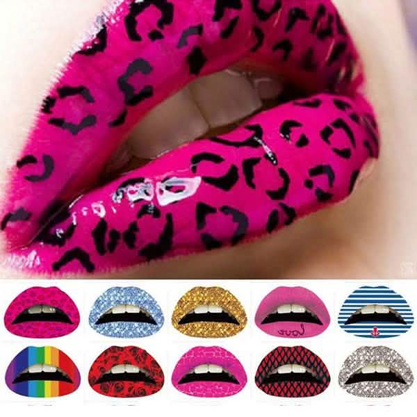 12-Pack: Colorful Temporary Lip Tattoo Set DailySale