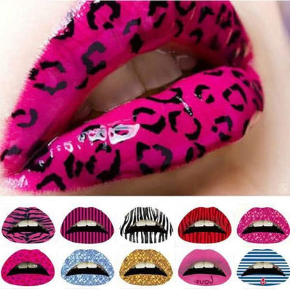 12-Pack: Colorful Temporary Lip Tattoo Set DailySale