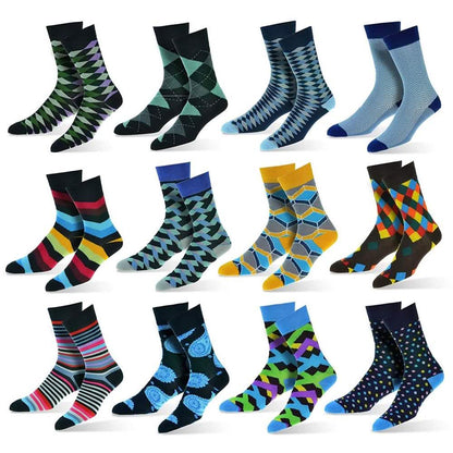 12-Pack: Cotton Fashion Patterned Men's Socks DailySale
